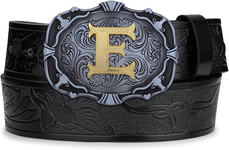 Btilasif Store Kids Western Cowboy Texas Rodeo Belt Buckle for Boys Girls, Initial Letters A to Z Belt Buckles for Men - Image 2